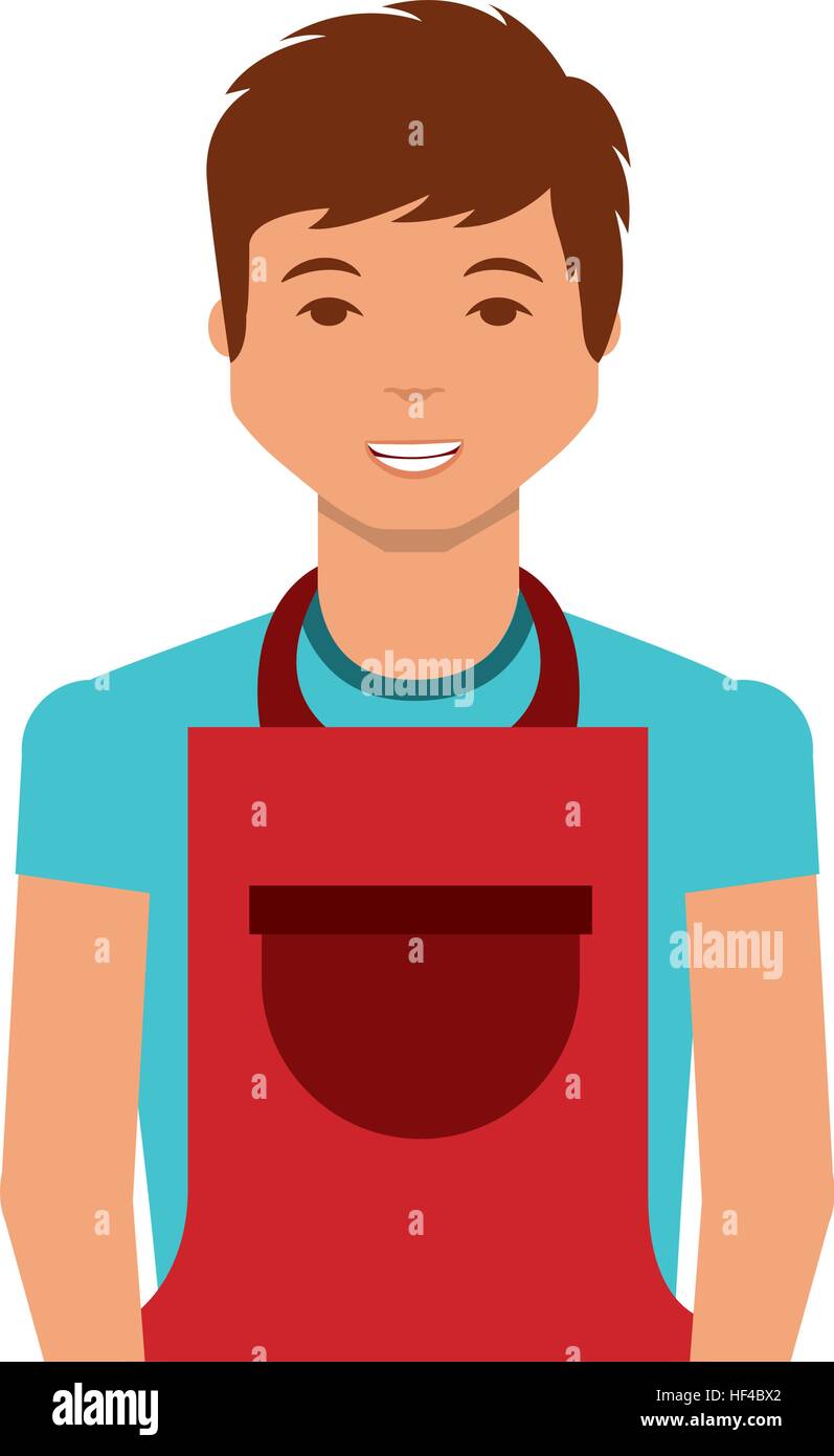 man with apron character vector illustration design Stock Vector Image &  Art - Alamy