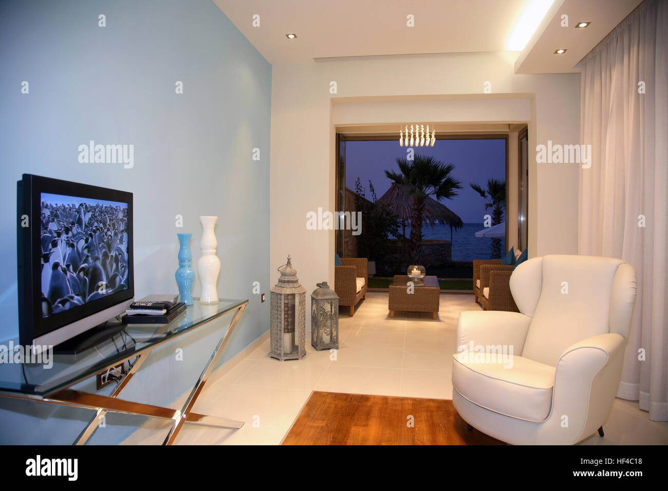 Picture of interior of a luxury apartment with sea view Stock Photo - Alamy