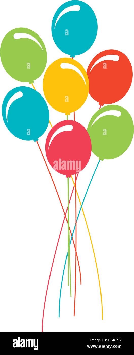 balloons air party icon vector illustration design Stock Vector Image ...
