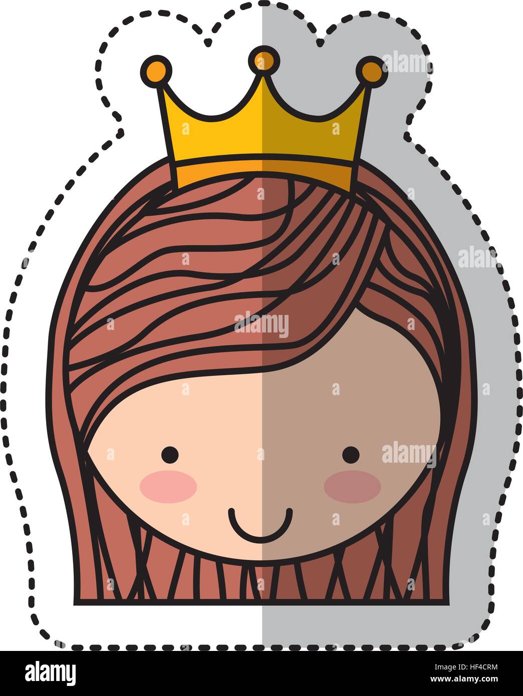 cute little girl character with crown vector illustration design Stock ...