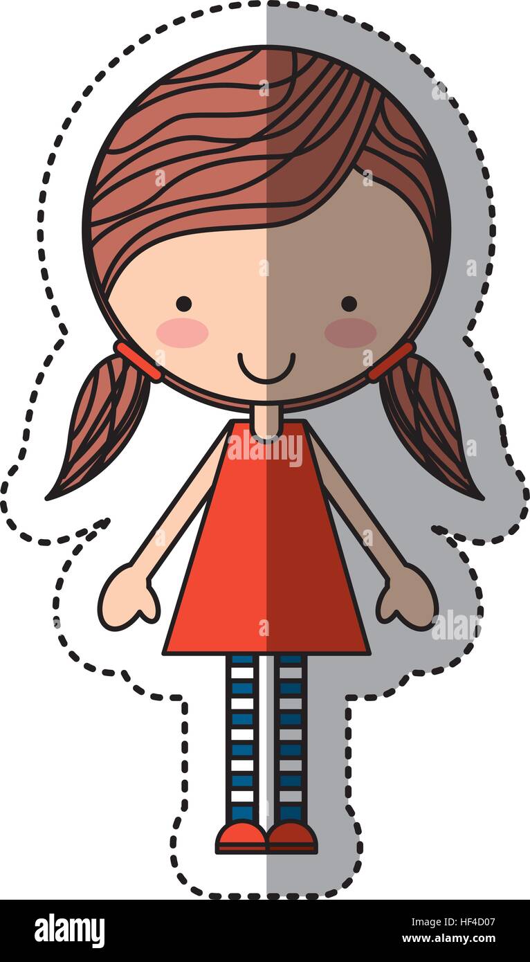 cute little girl character vector illustration design Stock Vector ...