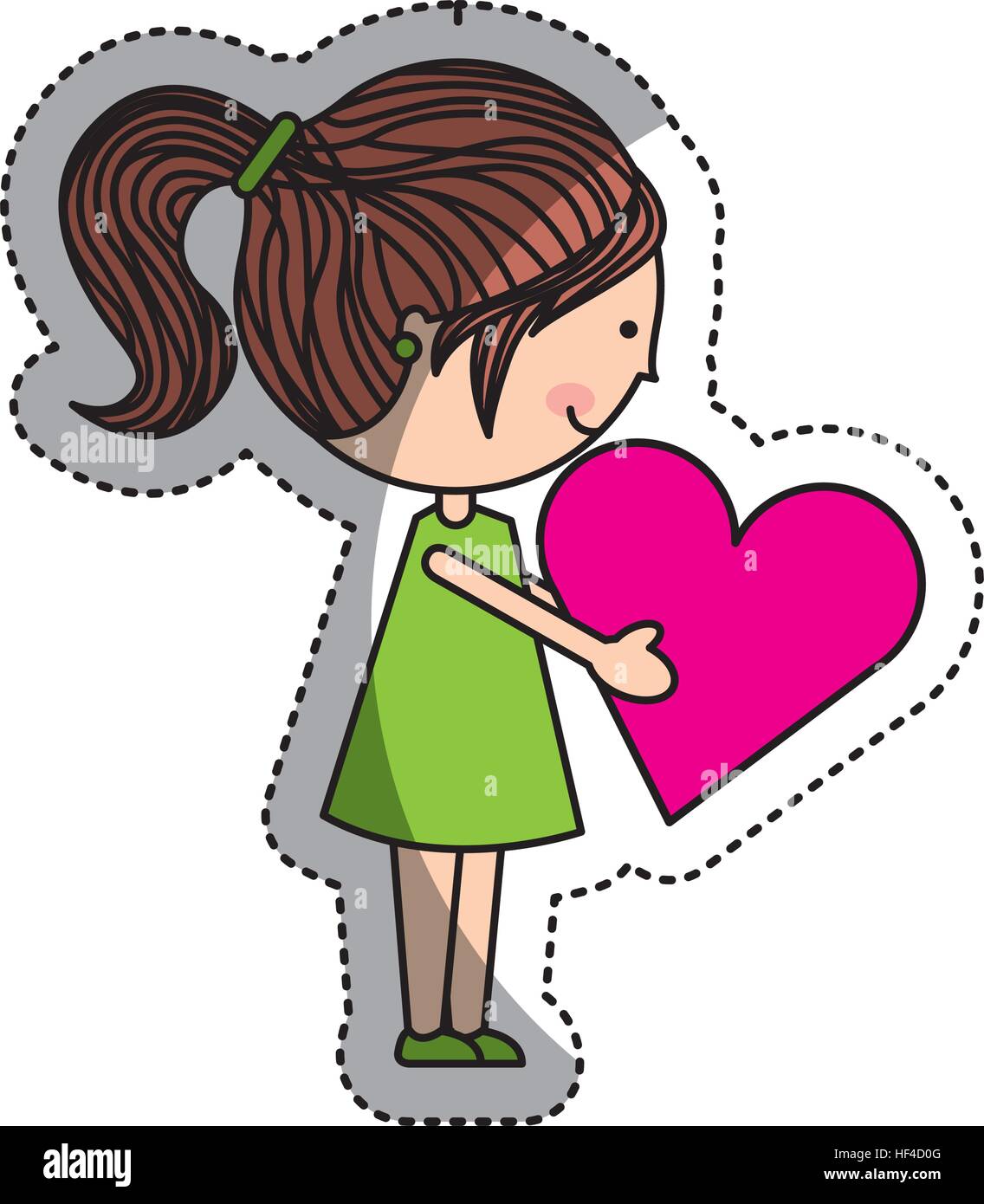 cute little girl character vector illustration design Stock Vector ...