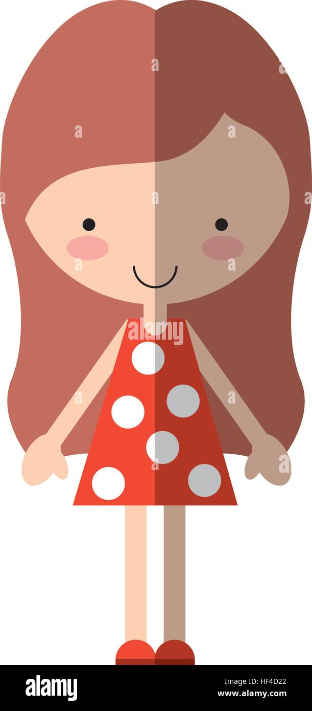cute little girl character vector illustration design Stock Vector ...