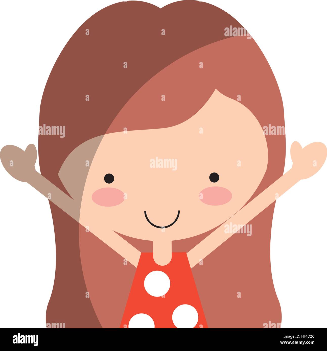 cute little girl character vector illustration design Stock Vector ...