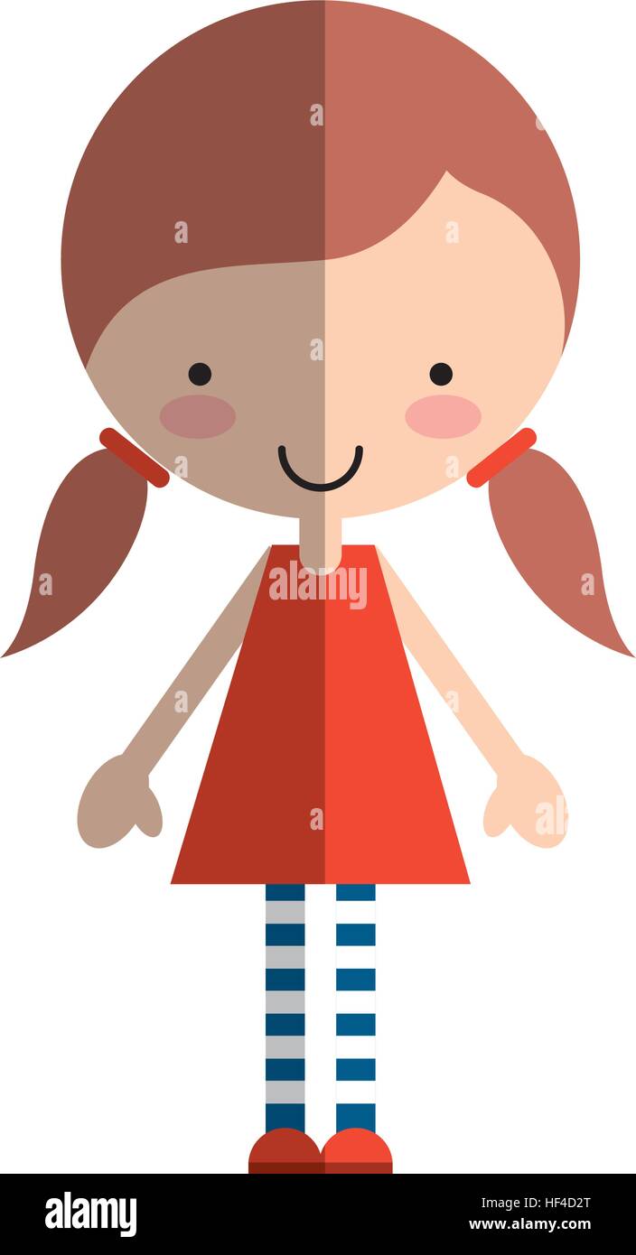 cute little girl character vector illustration design Stock Vector ...