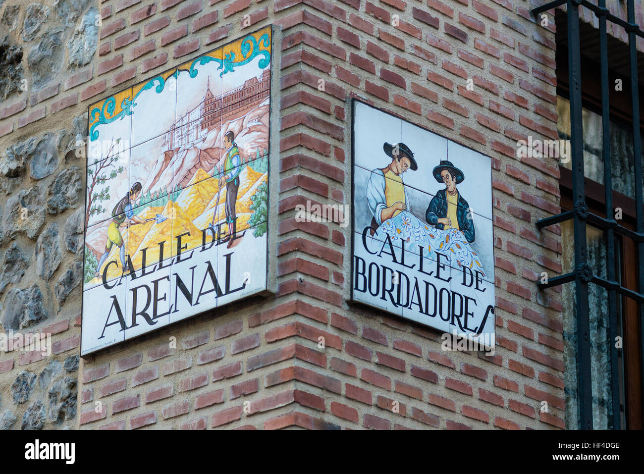 Corner of Calle de Arenal and Calle de Bordadores, Madrid, Spain. Stock Photo