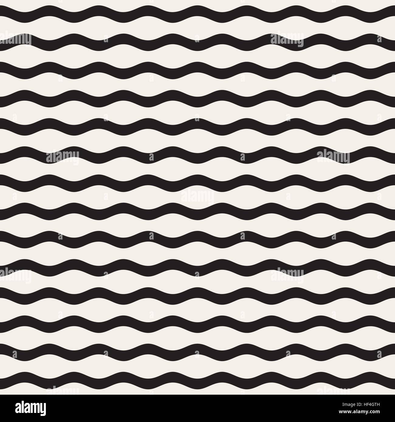 Ripple Line Pattern Wavy Ripple Lines. Vector Seamless Black and White Pattern Stock Vector ...