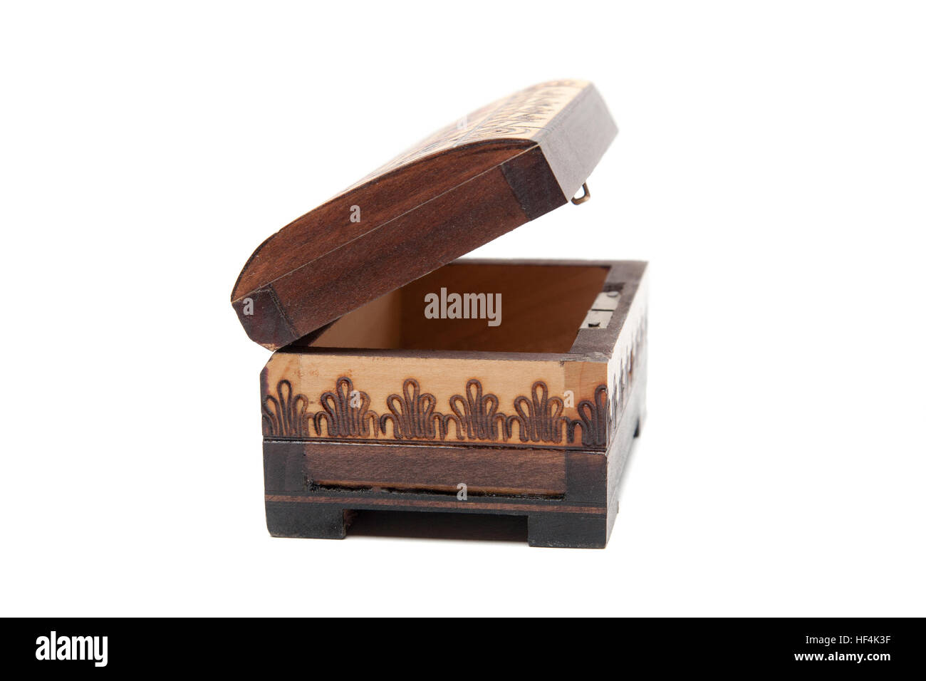 small wooden box isolated on a white background Stock Photo - Alamy