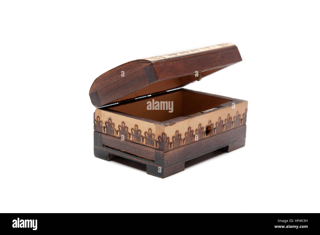 small wooden box isolated on a white background Stock Photo - Alamy
