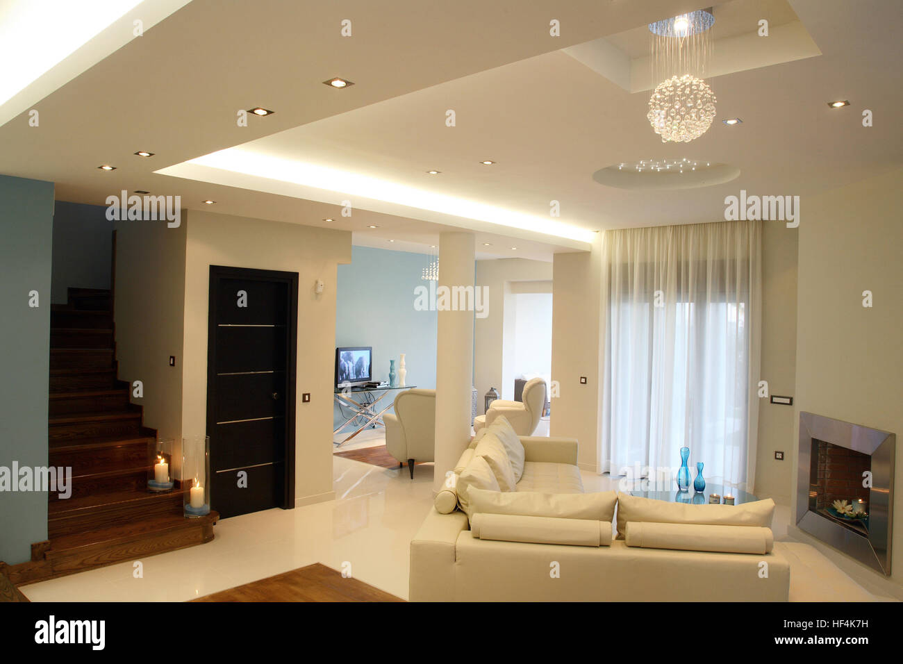 interior of a luxury living room with big sofa Stock Photo - Alamy