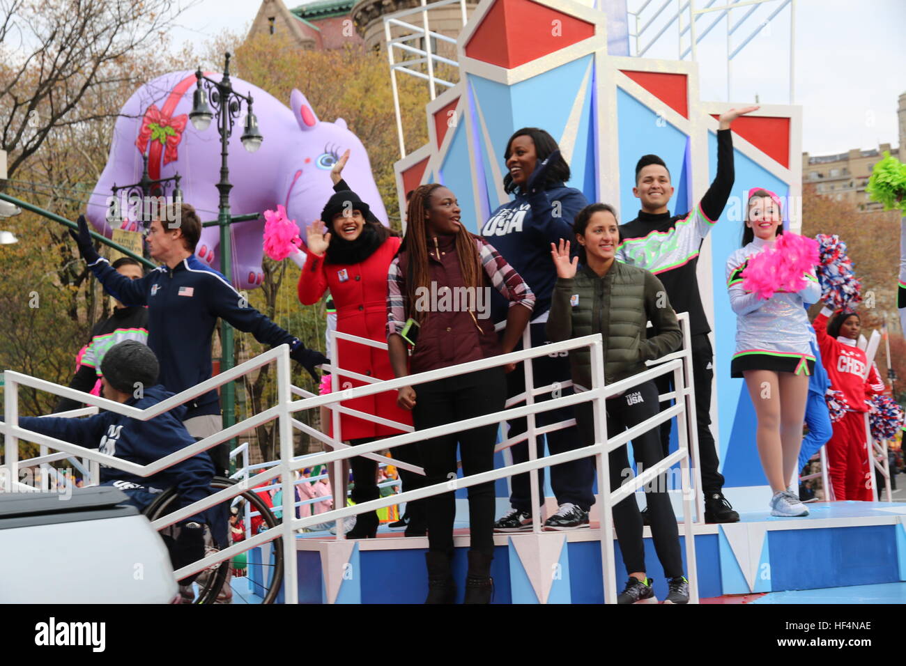 90th Annual Macy's Thanksgiving Day Parade  Featuring: USA Gymnastic Olympians Where: New York City, New York, United States When: 24 Nov 2016 Stock Photo