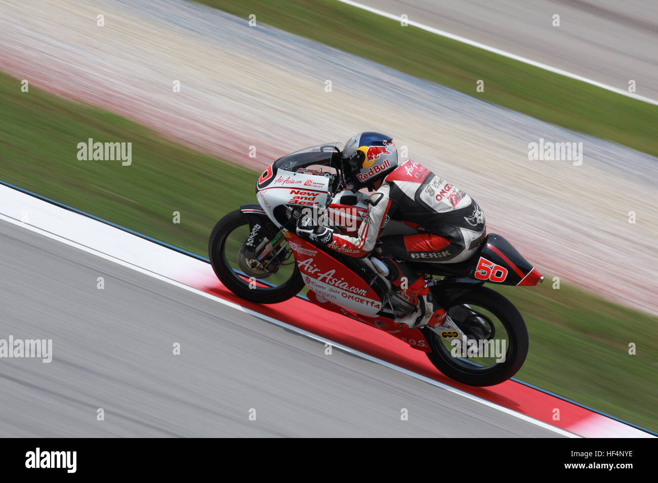 125cc riders in action at the Sepang International Circuits Stock Photo