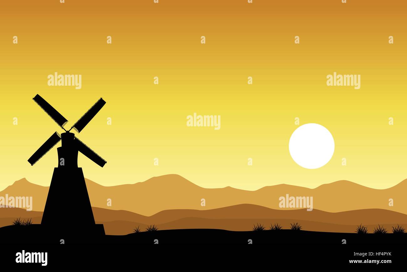 Windmill Wind Shadow Wind turbine shadow Stock Vector Images - Alamy