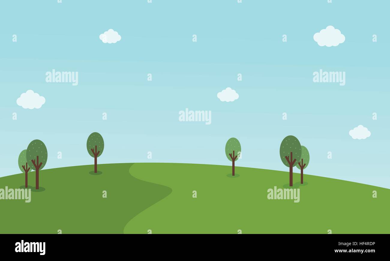 Vector illustration of green landscape Stock Vector Image & Art - Alamy