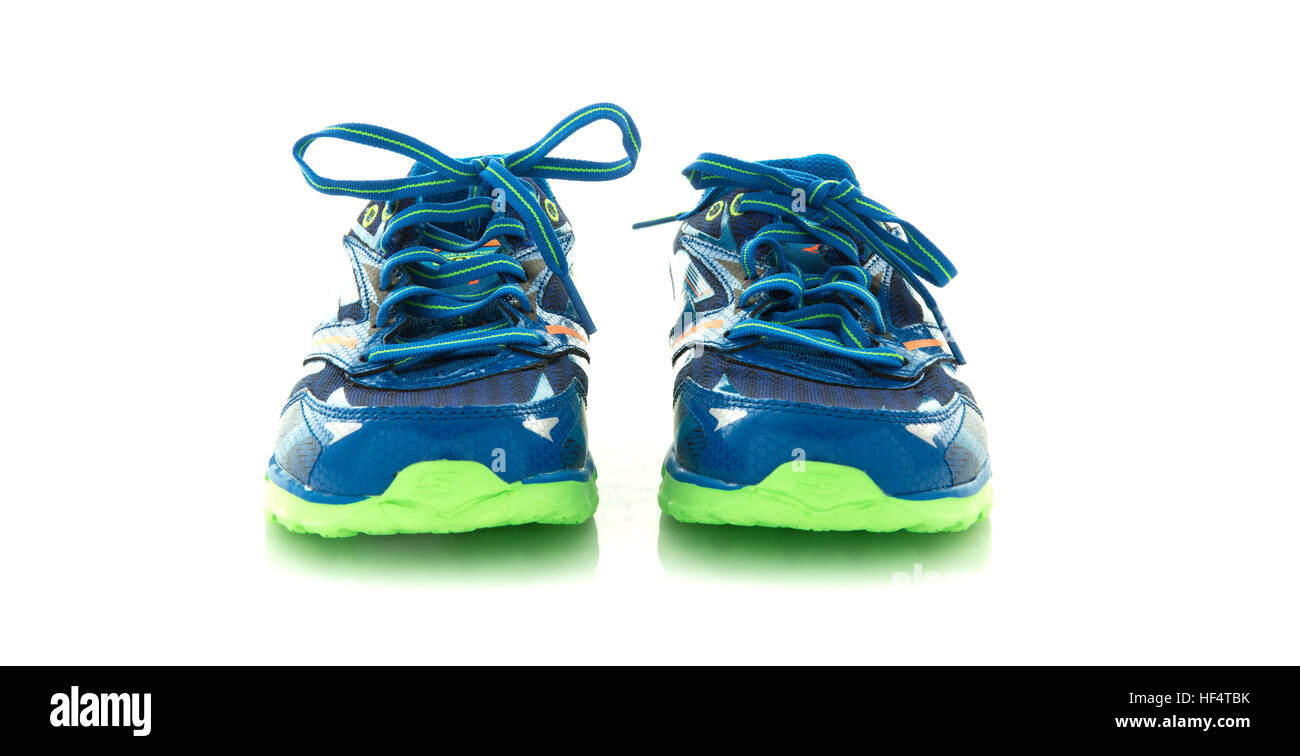 Sketchers Sport shoes on a white background Stock Photo