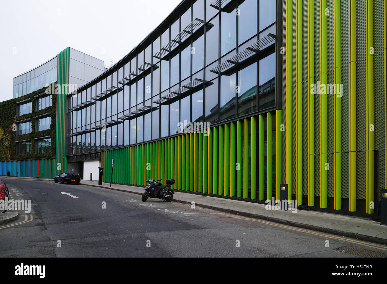 MTV studios in Hawley Crescent Camden town since the recent completion of the extension finished with a living wall. Stock Photo