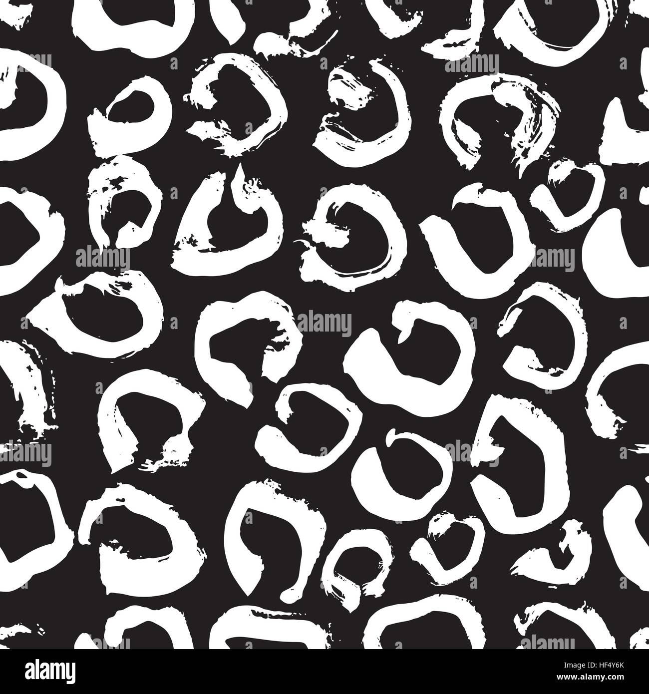 Vector illustration Leopard print seamless pattern. Black and white ...