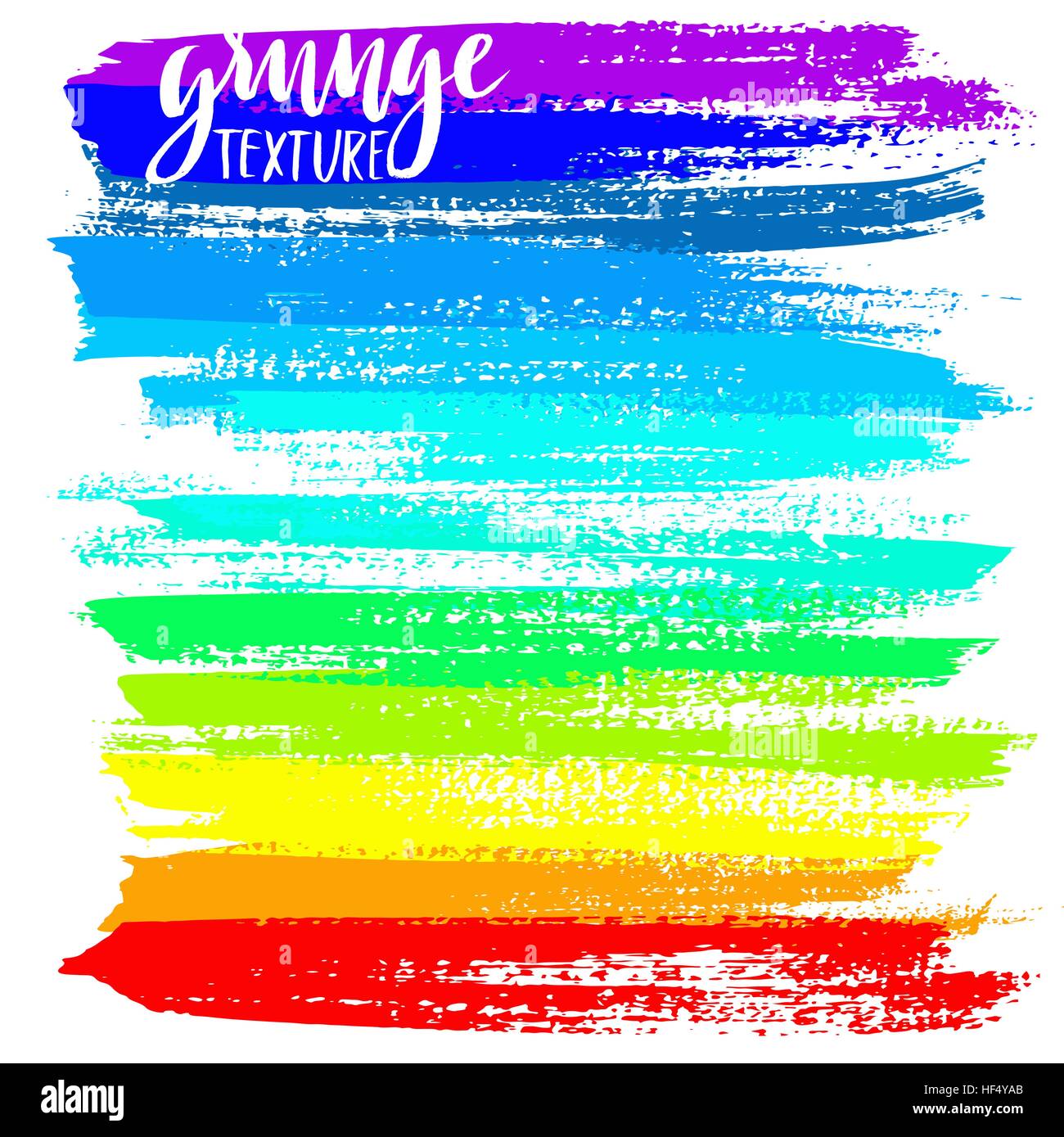 Black ink vector brush strokes. Vector illustration. Grunge rainbow ...