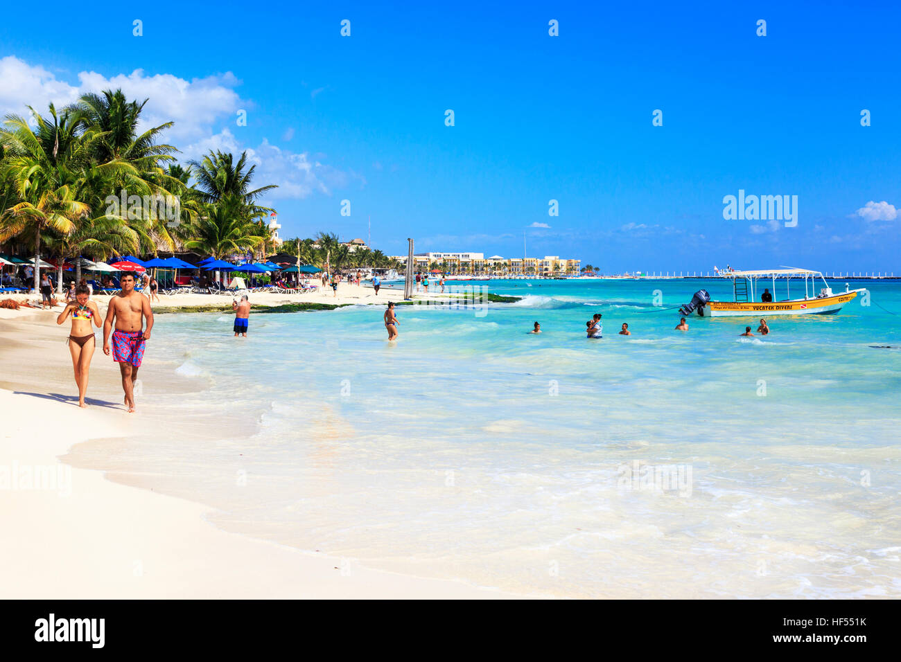 Beach at Playa Del Carmen, Riviera Maya, Mexico Stock Photo - Alamy