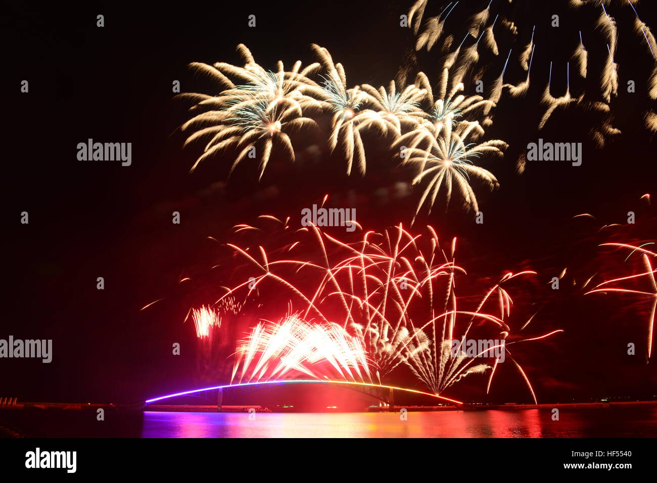 Fireworks in the night sky Stock Photo - Alamy