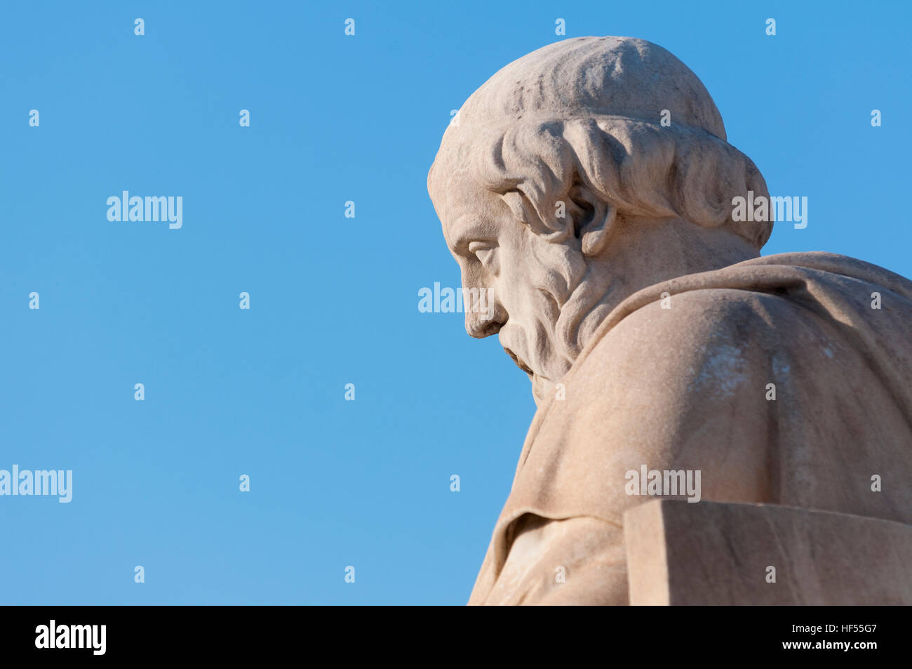 classic statues Plato and Athena from side Stock Photo