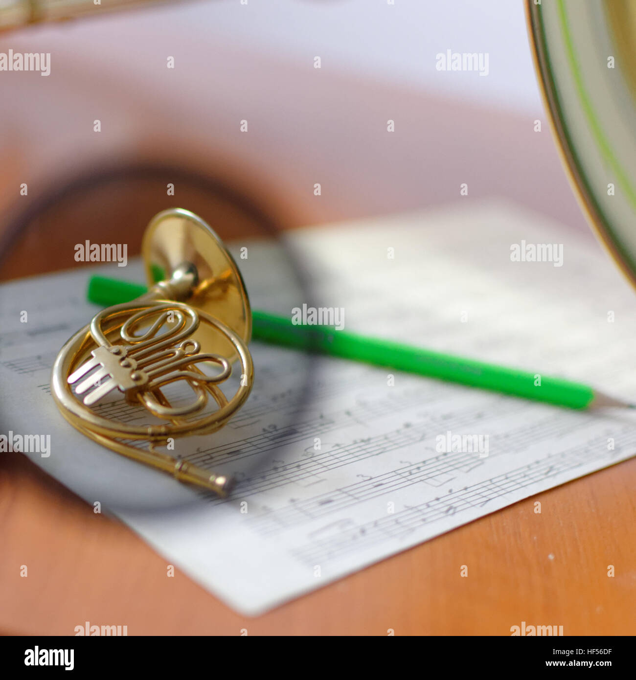 Musical instrument series French horn Stock Photo Alamy