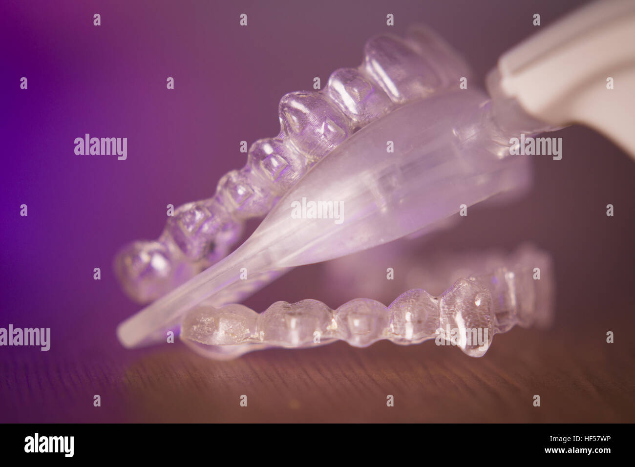 Vibrating dental device with invisible orthodontics Stock Photo Alamy