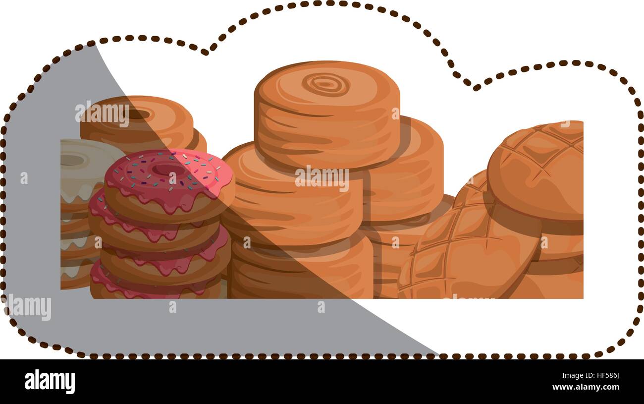 Bread and donut icon. Bakery food shop traditional and product theme ...