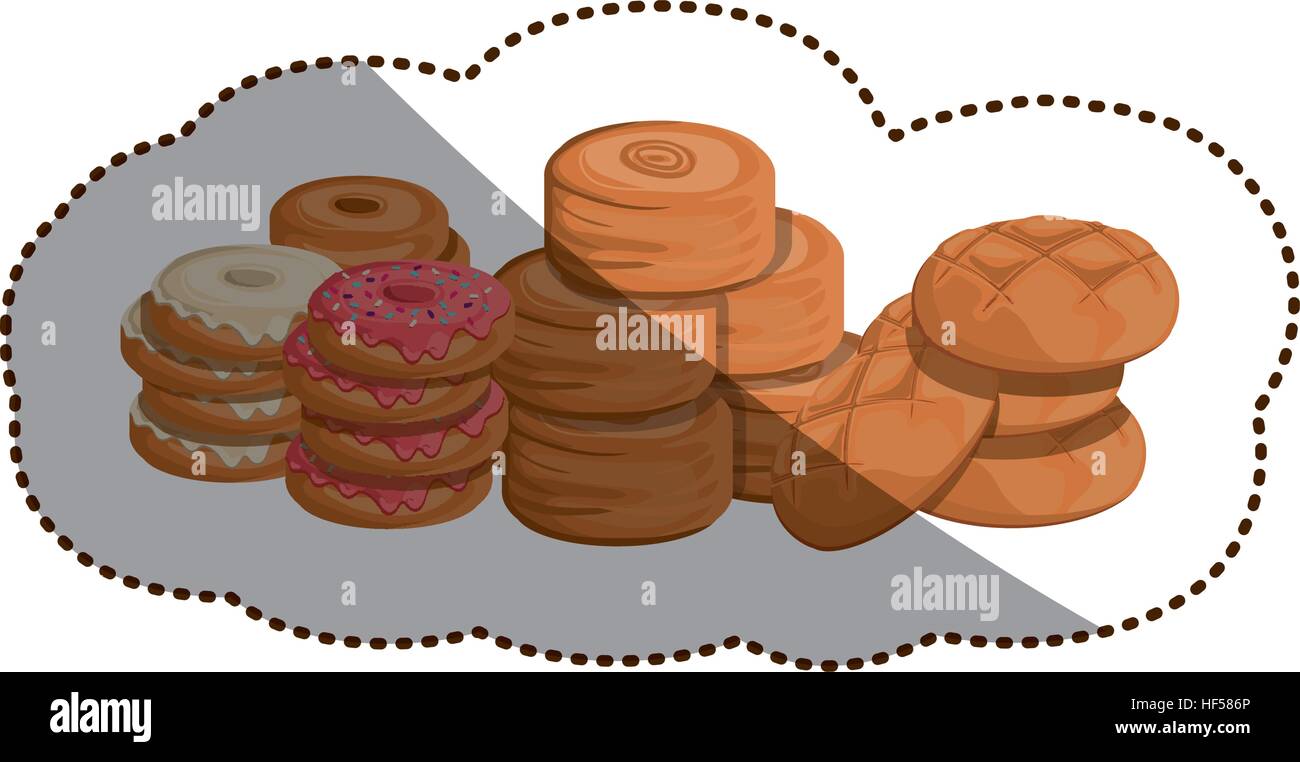 Bread and donut icon. Bakery food shop traditional and product theme ...