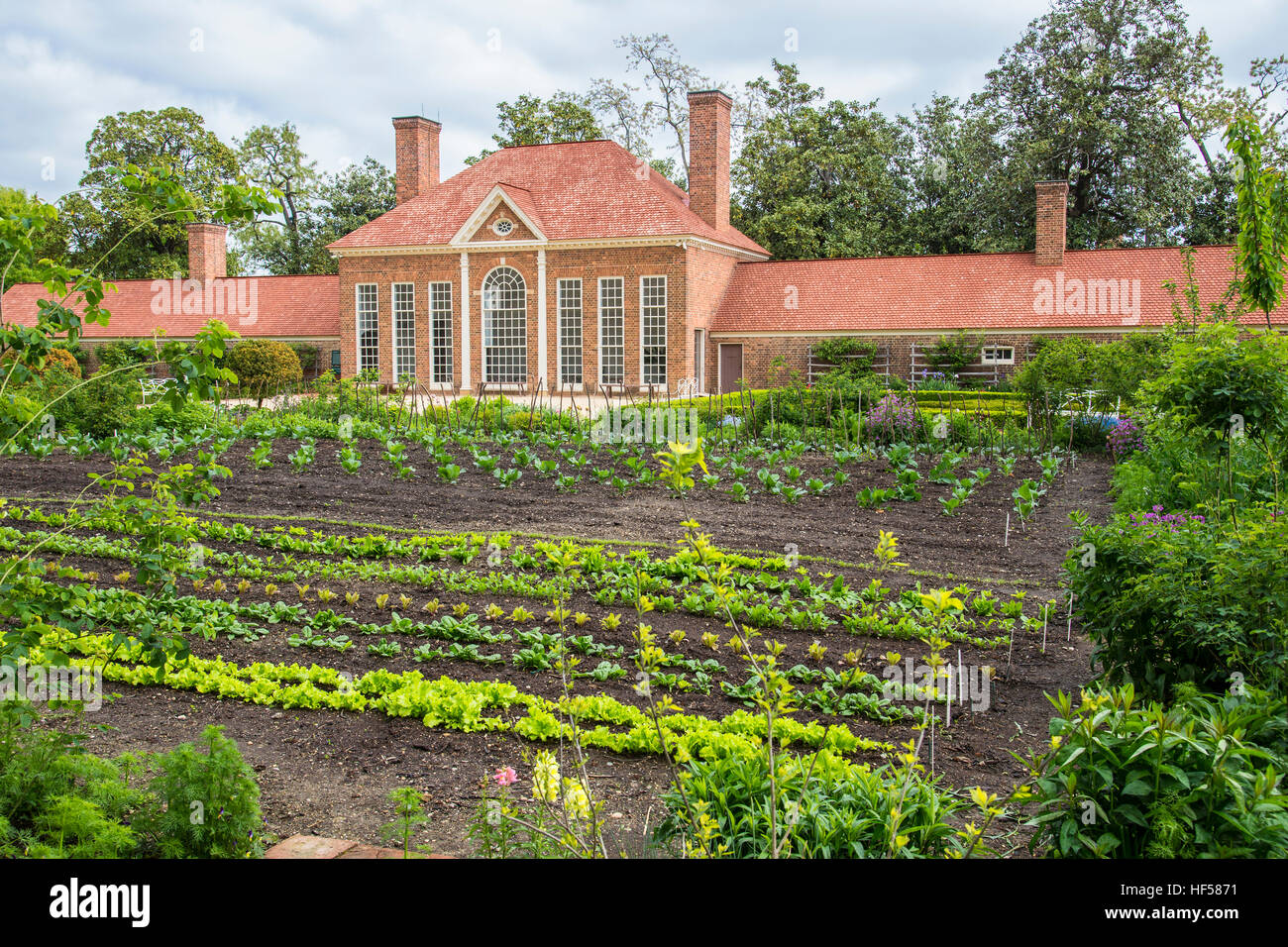 Gardens and greenhouse at Mount Vernon home of Washington Stock Photo Alamy