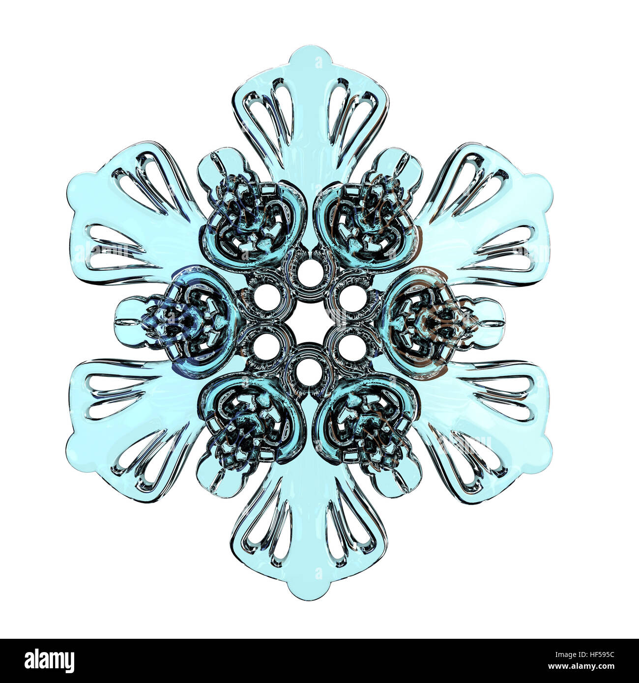 Snowflake 3D render illustration isolated on white background Stock ...