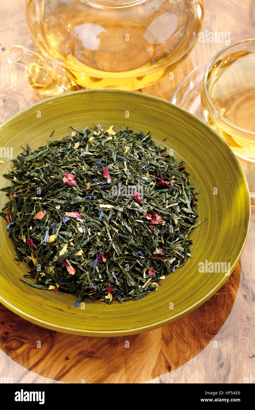 Green tea mix Stock Photo Alamy