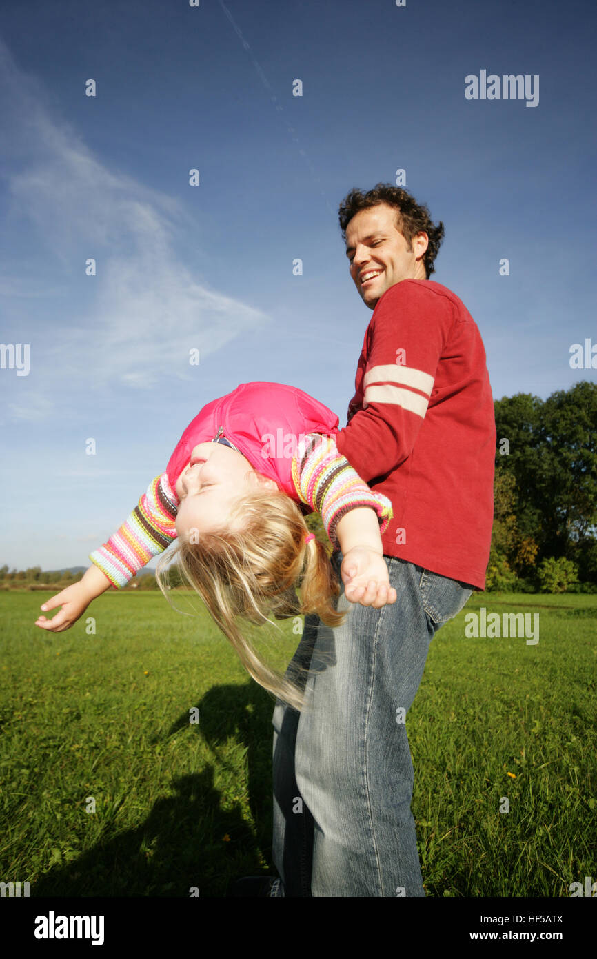 Father And His Three year old Daughter Playing Airplane Stock Photo Alamy