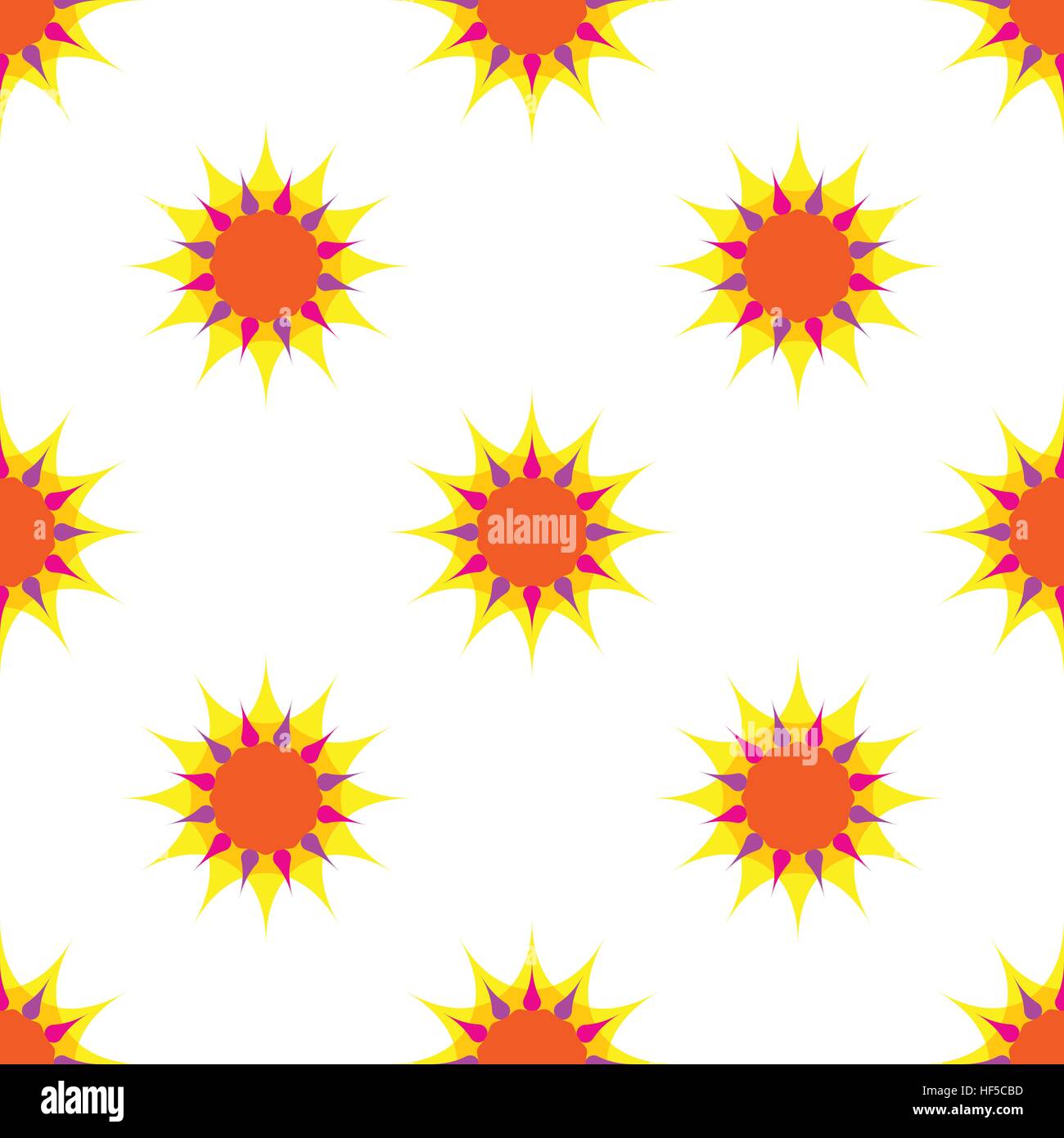 Seamless pattern with sun on white background Stock Vector Image & Art ...