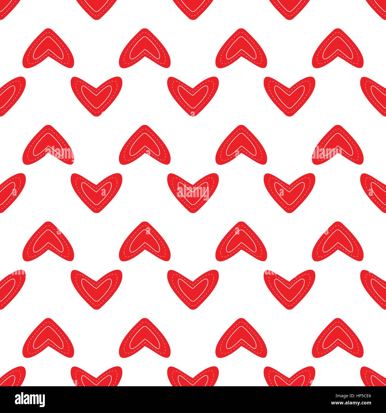 Seamless pattern with red hearts on white background Stock Vector Image ...