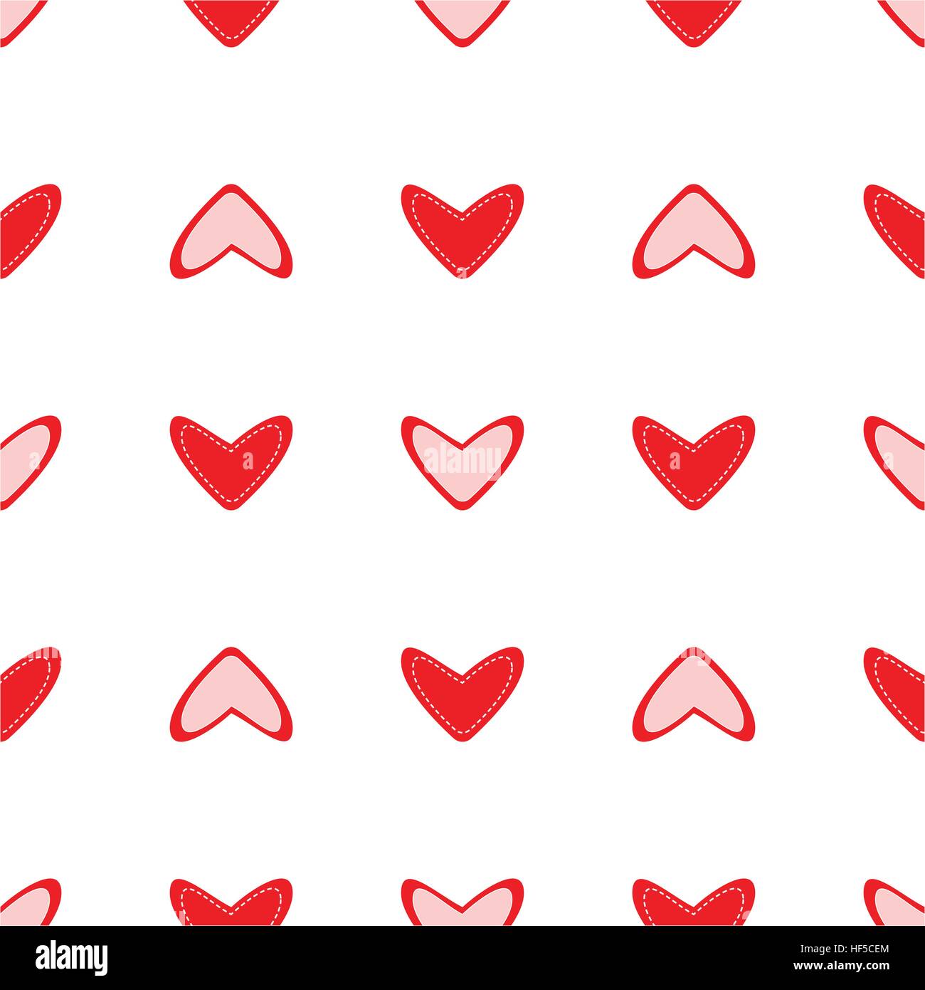 Seamless pattern with red hearts on white background Stock Vector Image ...