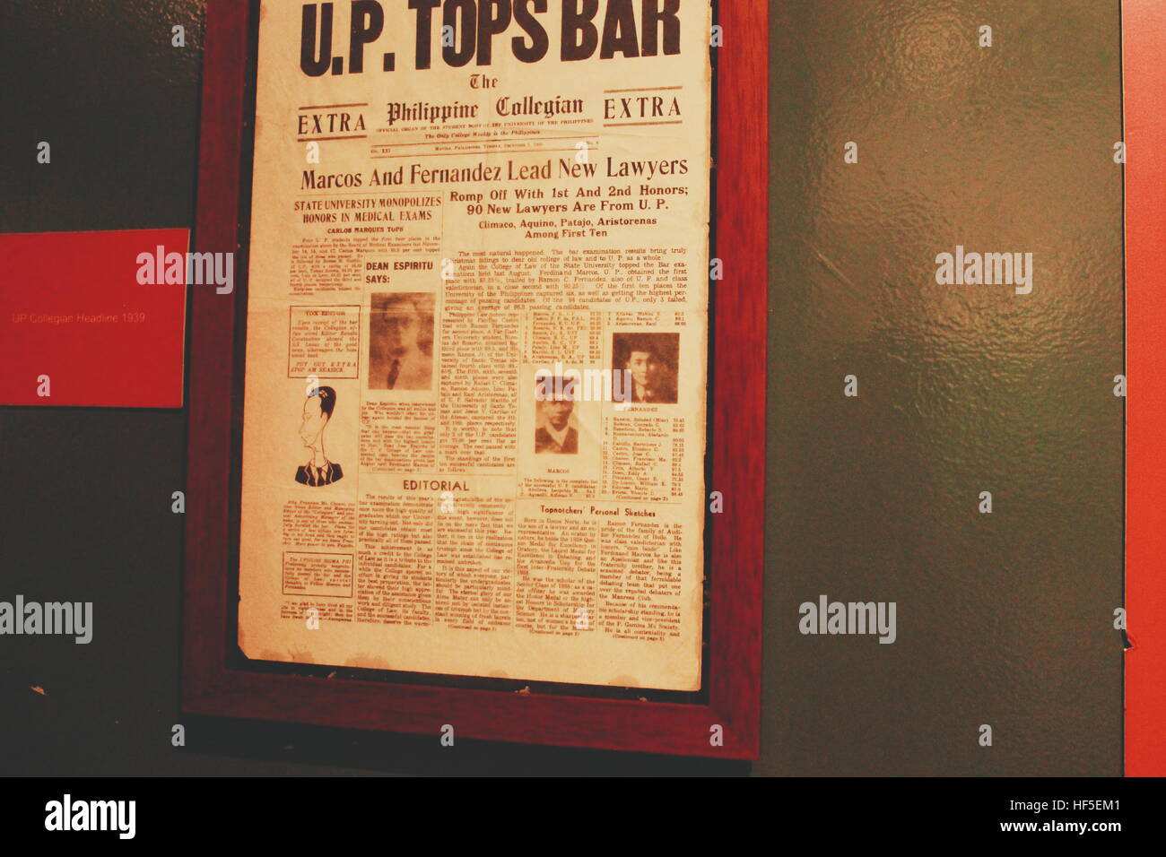 Marcos topping in UP Bar Exam Stock Photo Alamy