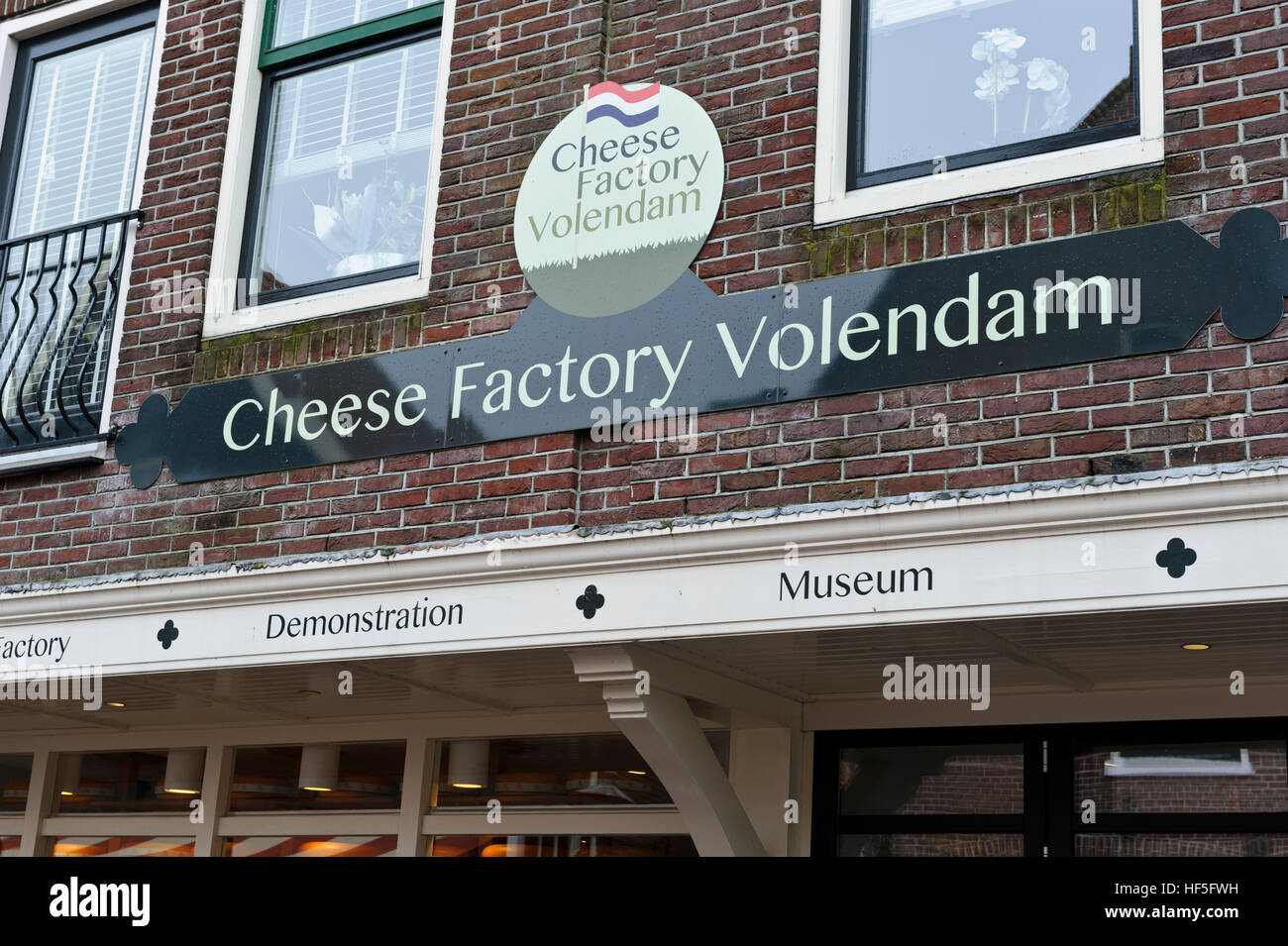 A sign above the entrance of a Cheese factory in Volendam, Holland