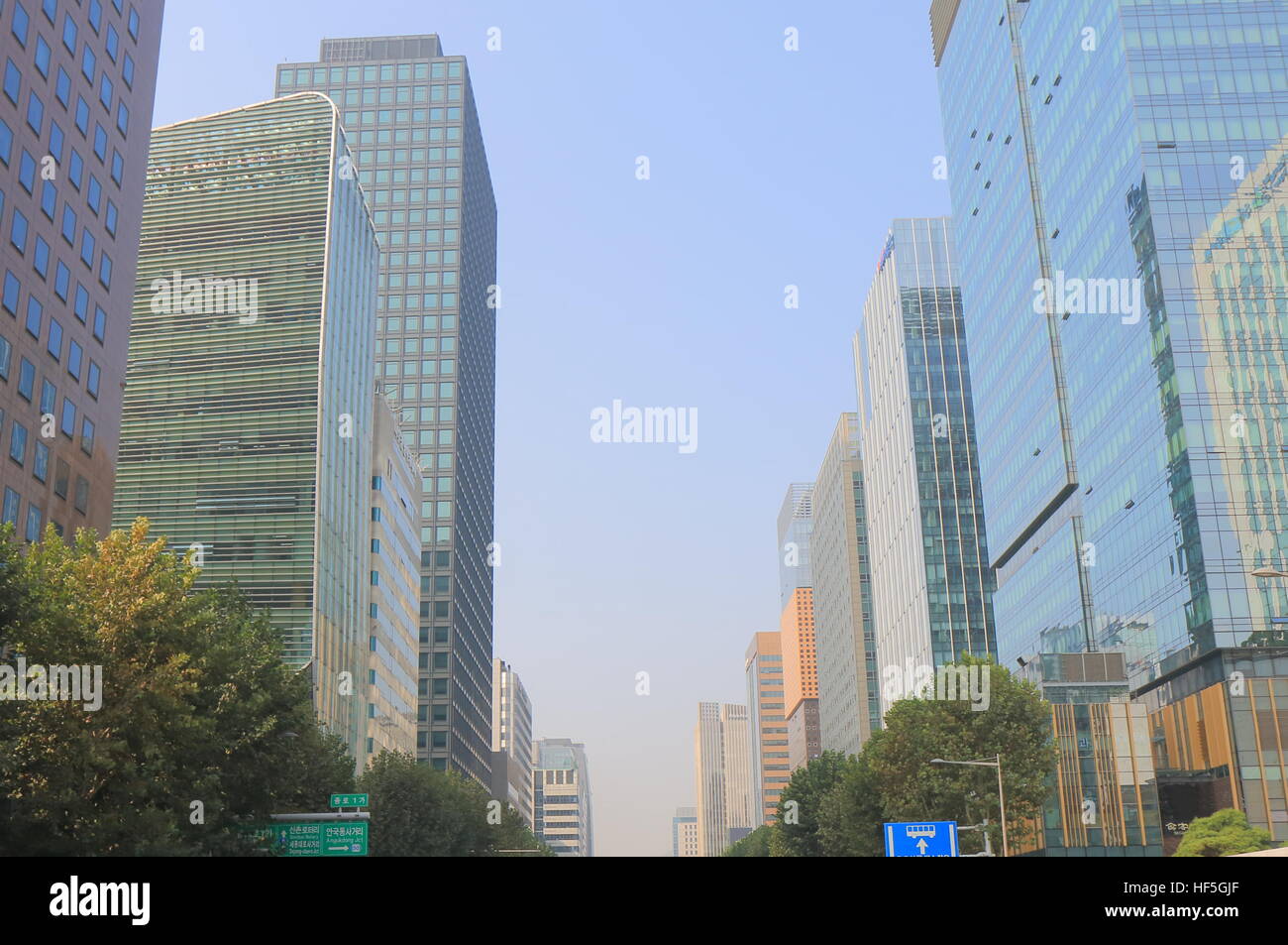 Modern architecture office building in downtown Seoul South Korea Stock