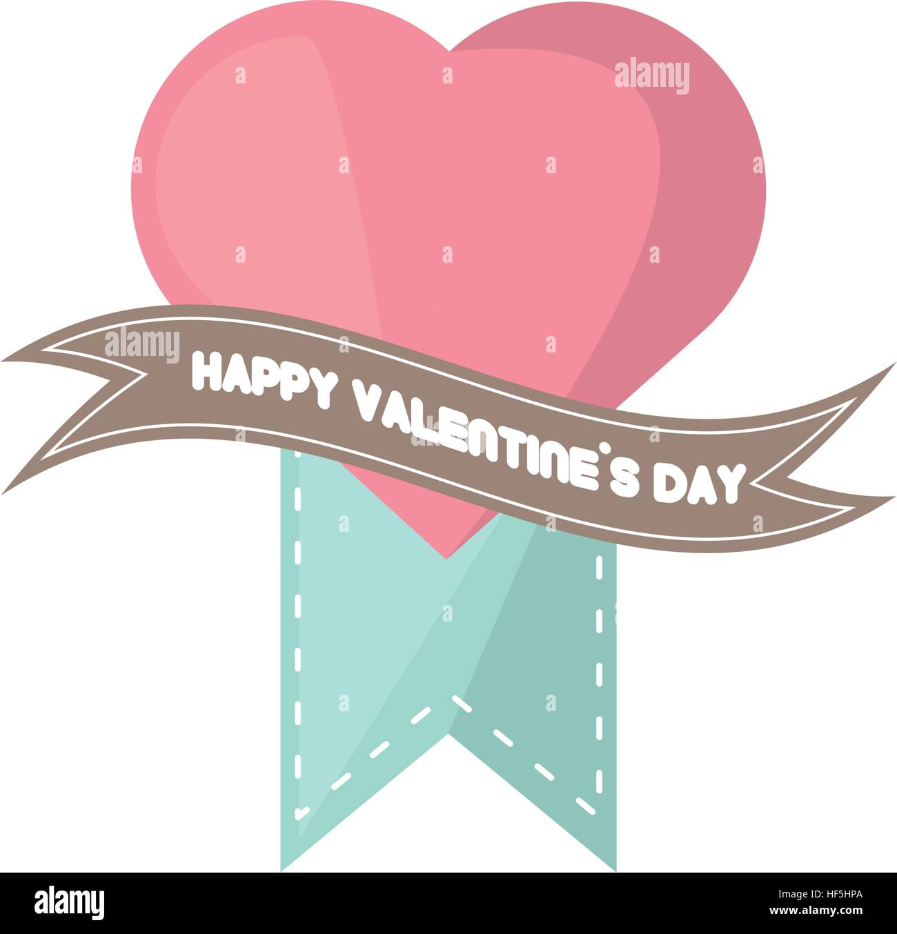 happy valentines day card big pink heart banner vector illustration eps ...