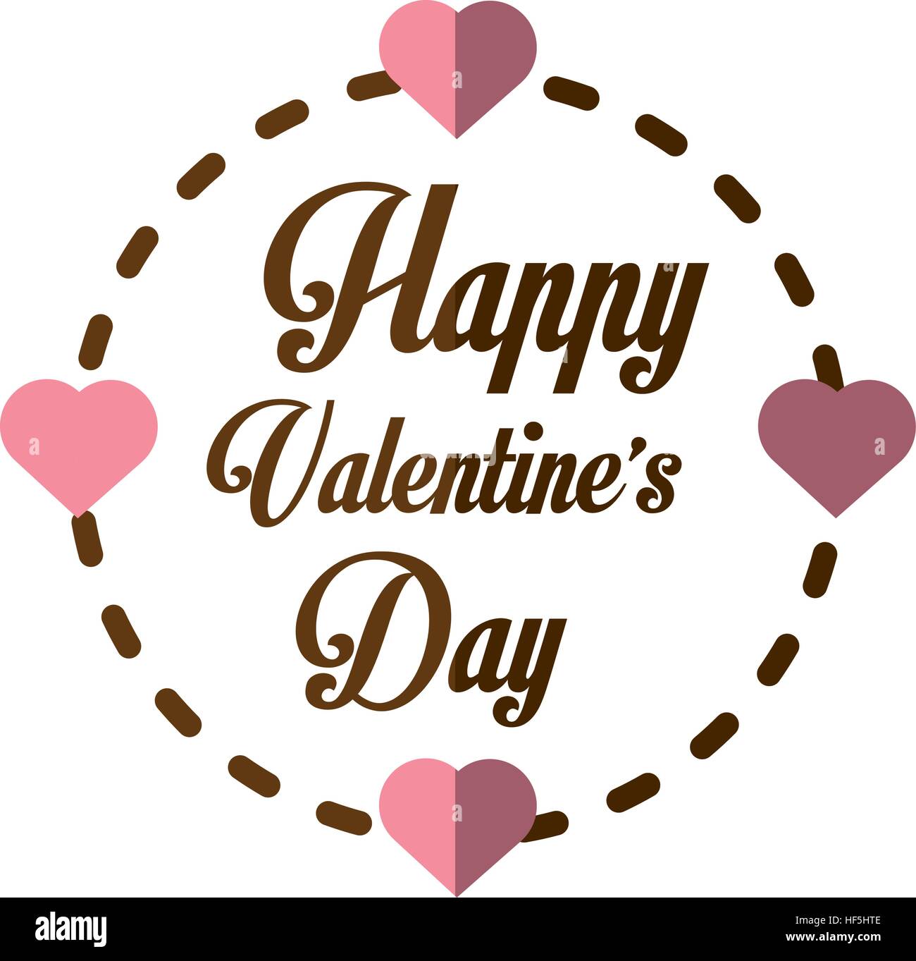 happy valentines day card greeting heart frame vector illustration eps ...