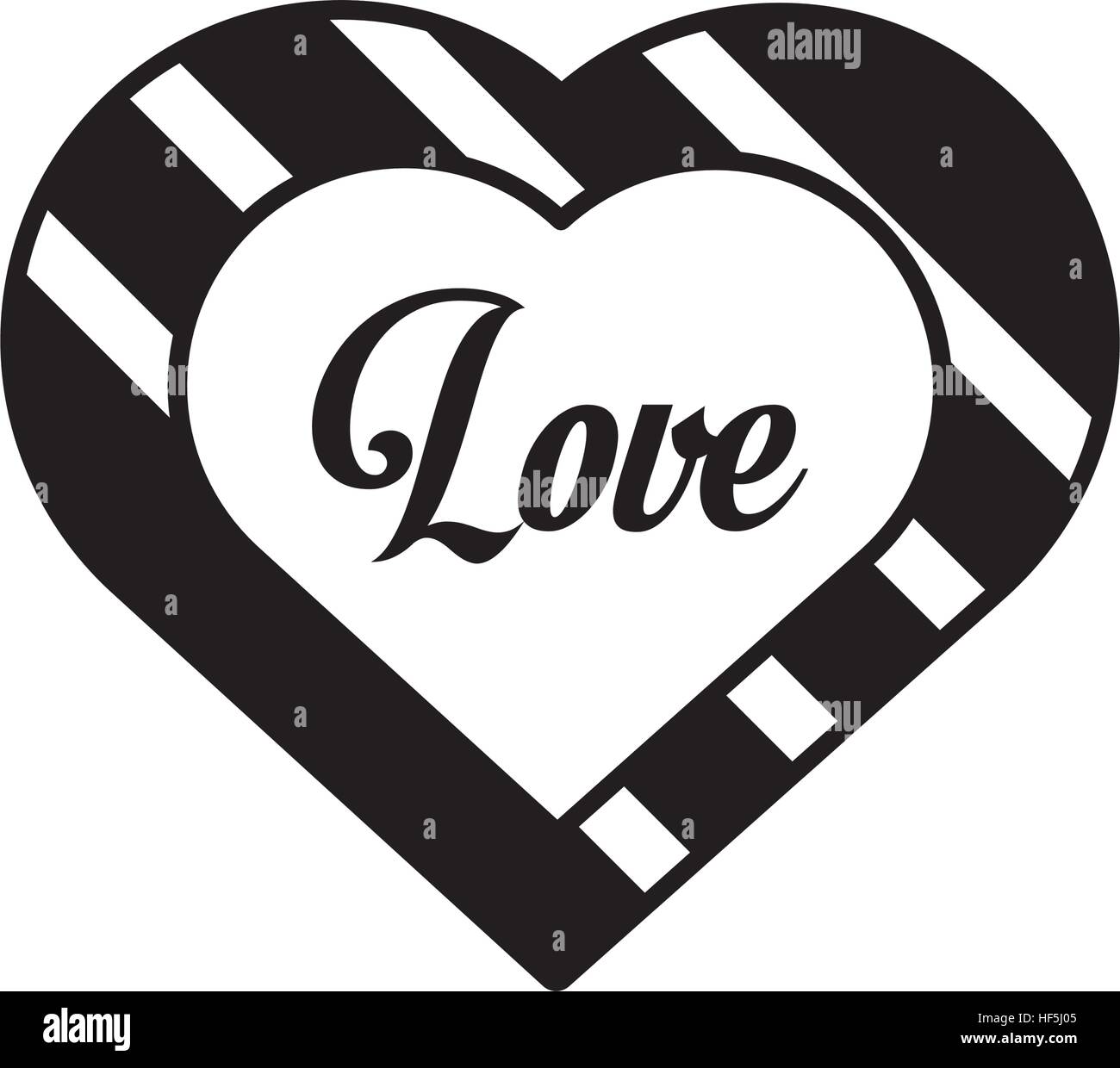 hearts love black and white decoration outline vector illustration eps ...