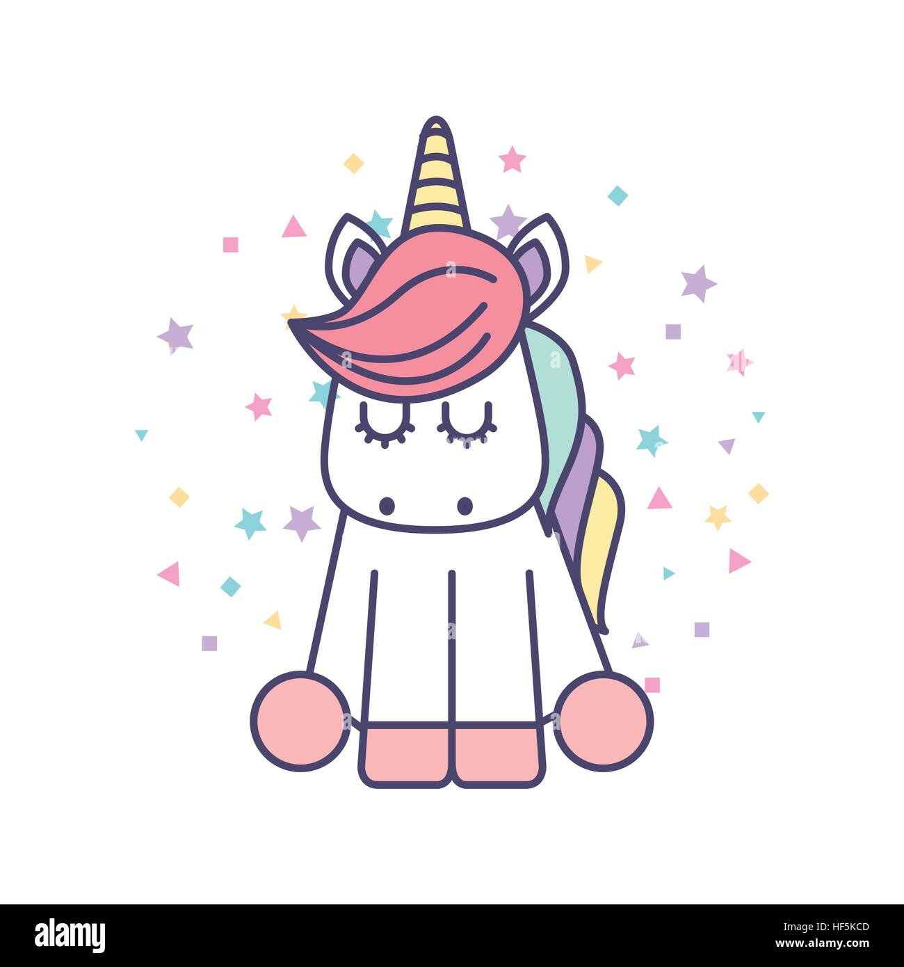 drawing cute unicorn icon vector illustration design Stock Vector ...