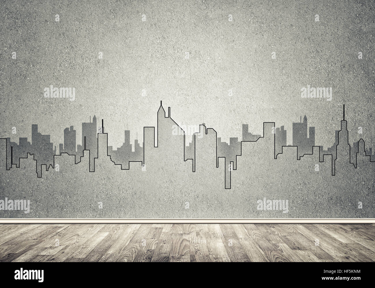 City design on wall Stock Photo Alamy