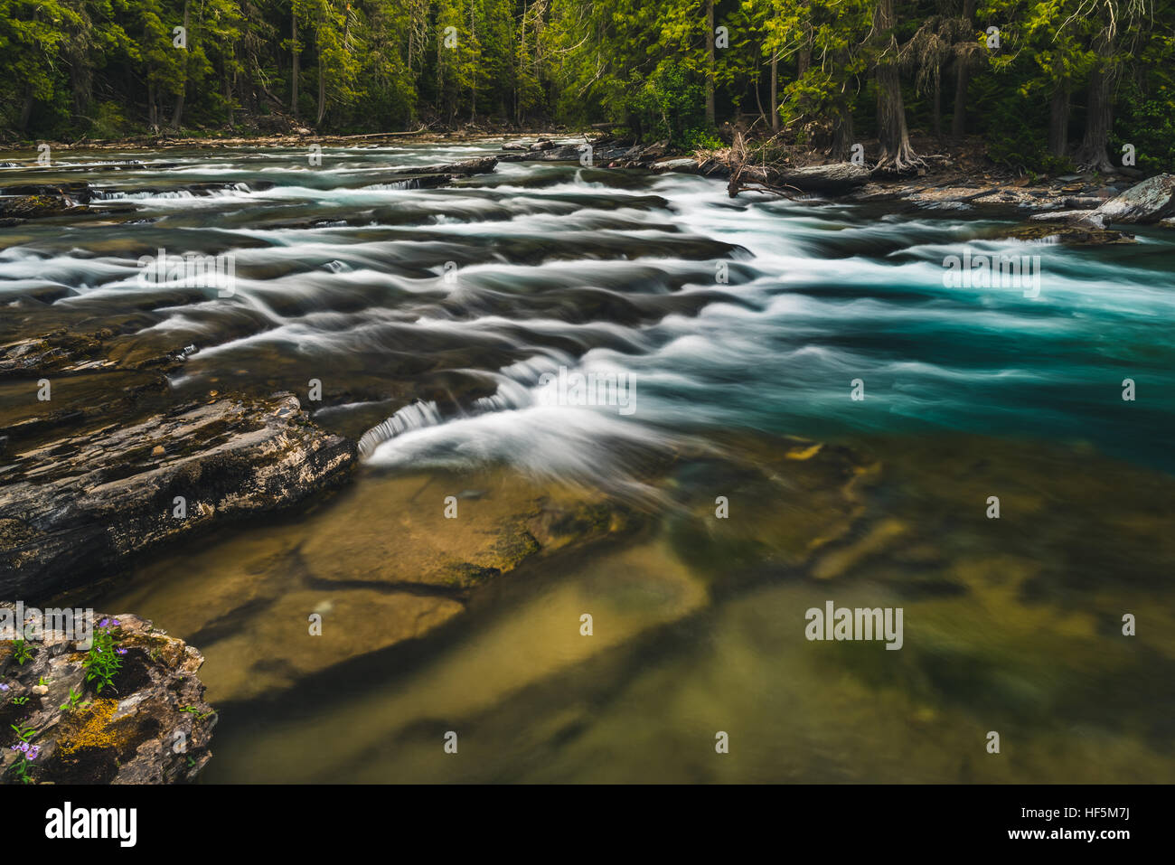 Clear flowing river. Stock Photo
