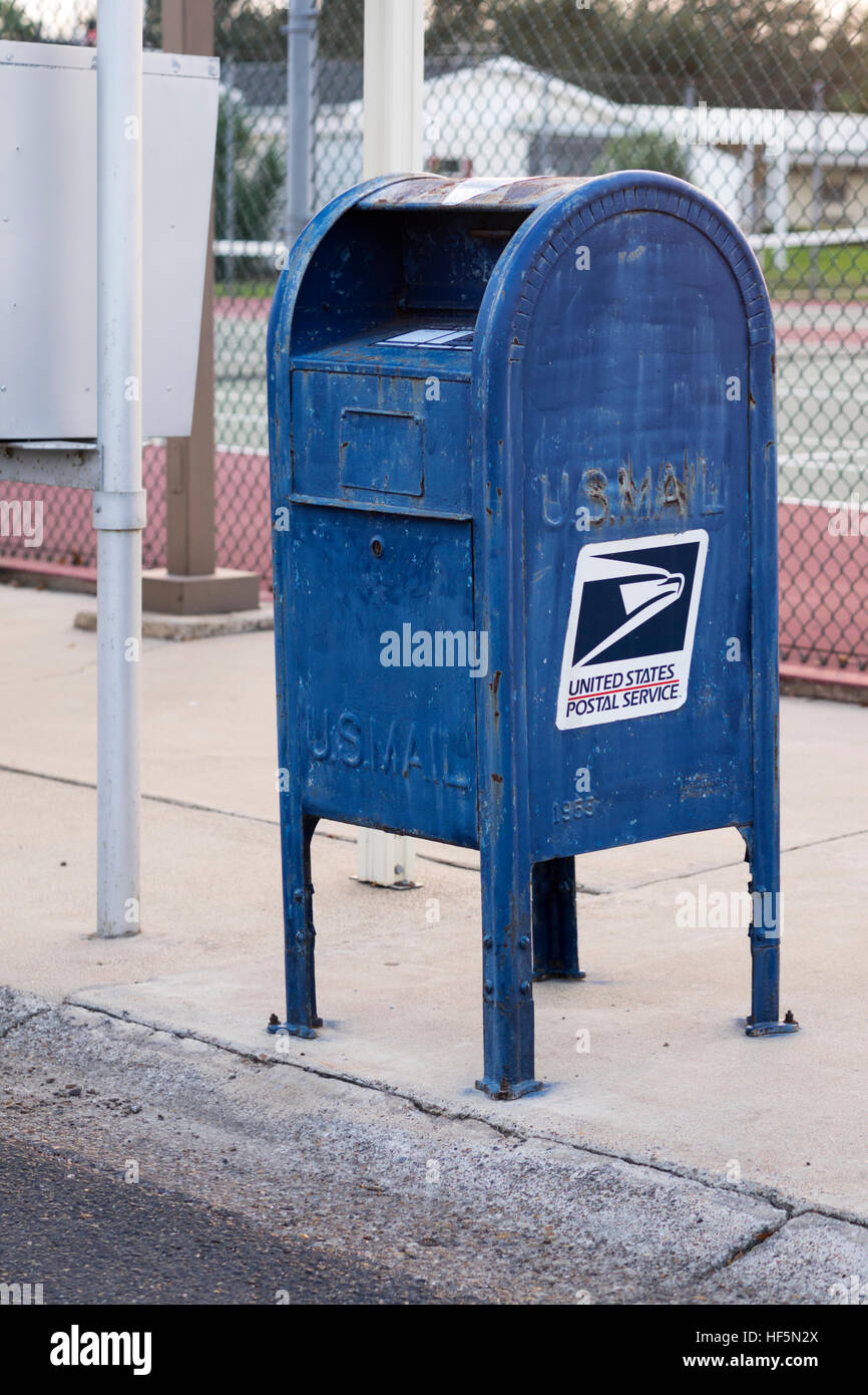 Rusted, well-worn U.S. Mail Box Stock Photo