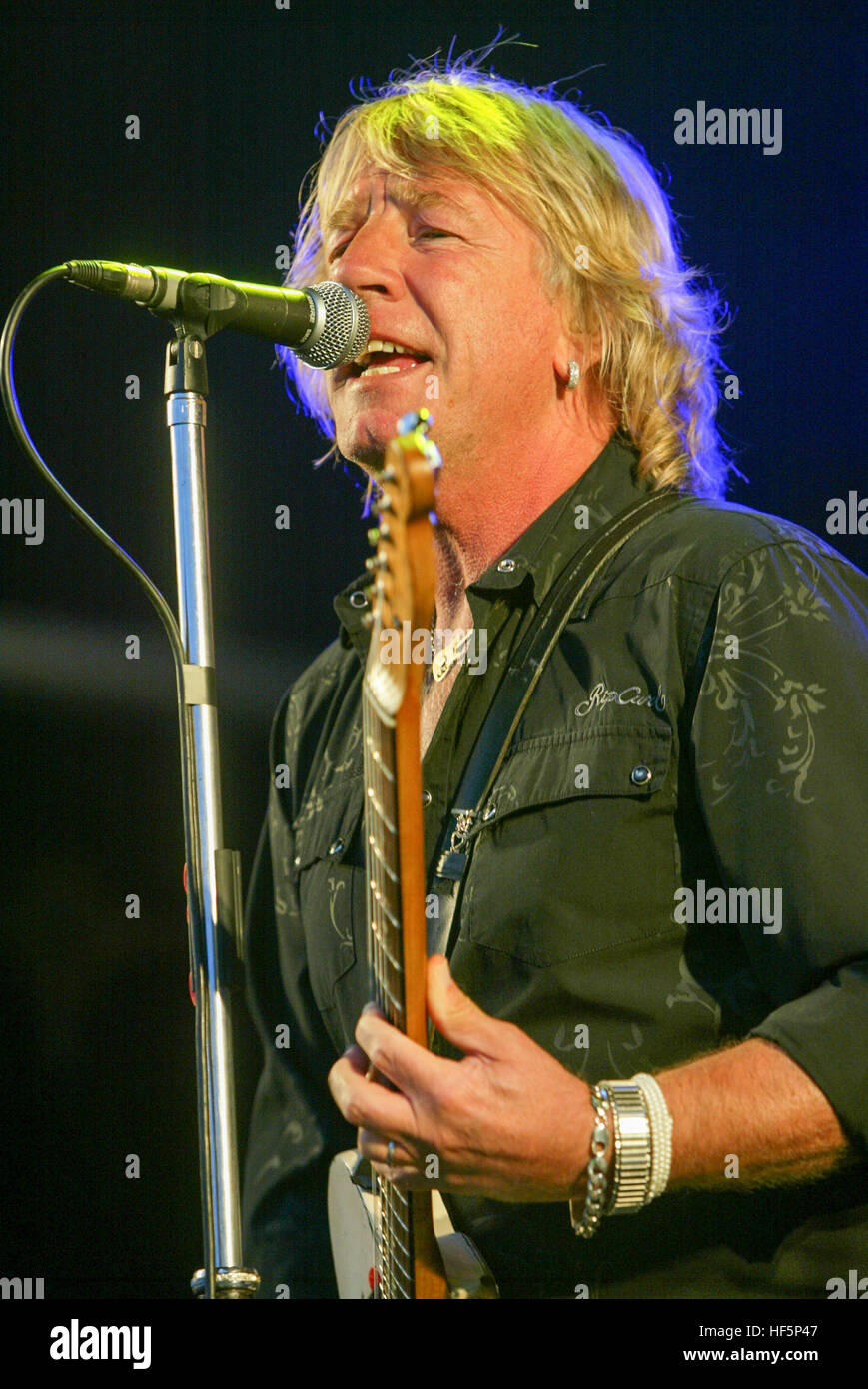 Status Quo guitarist Rick Parfitt in concert in Thetford,Norfolk,in