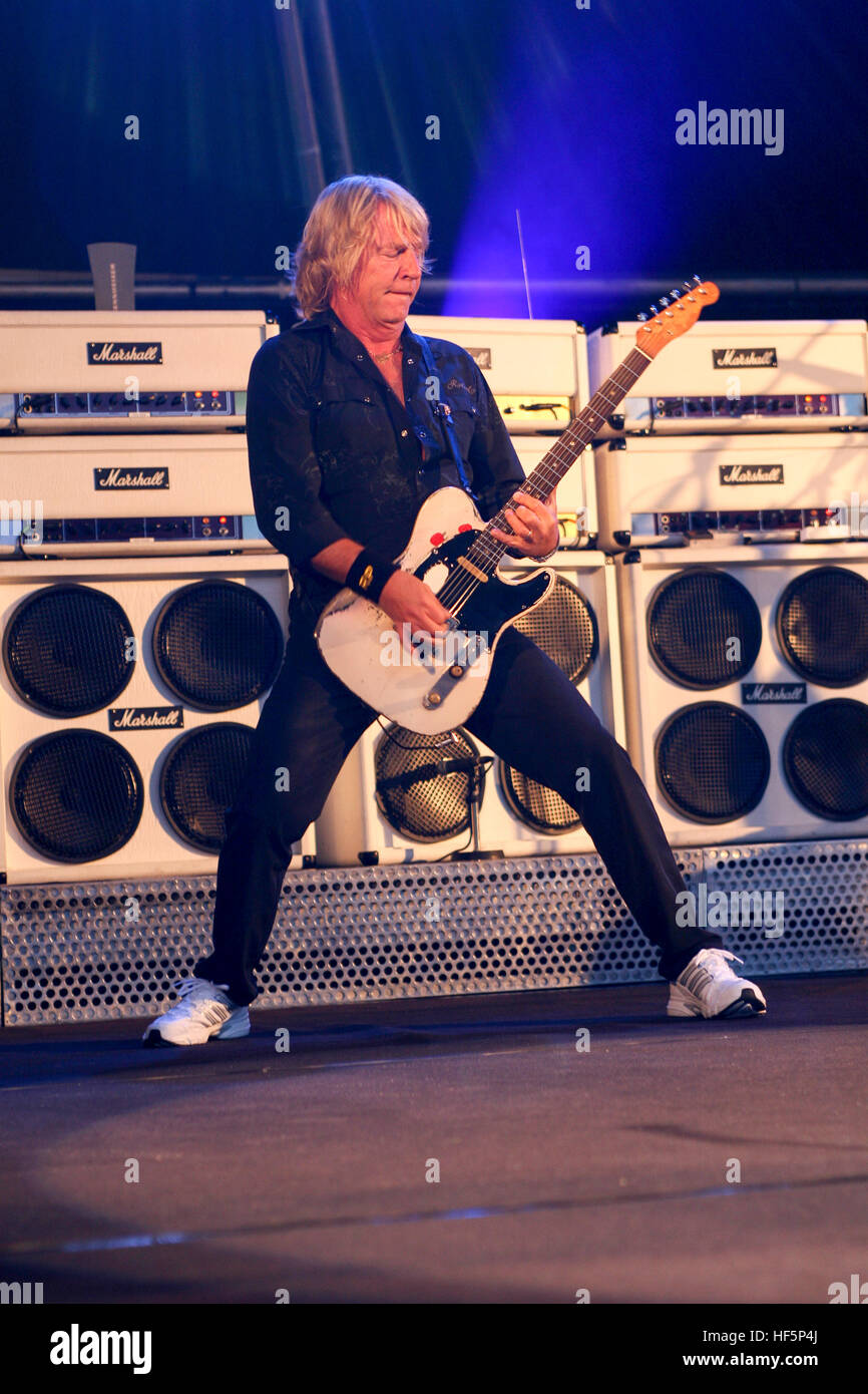 Status Quo guitarist Rick Parfitt in concert in Thetford,Norfolk,in