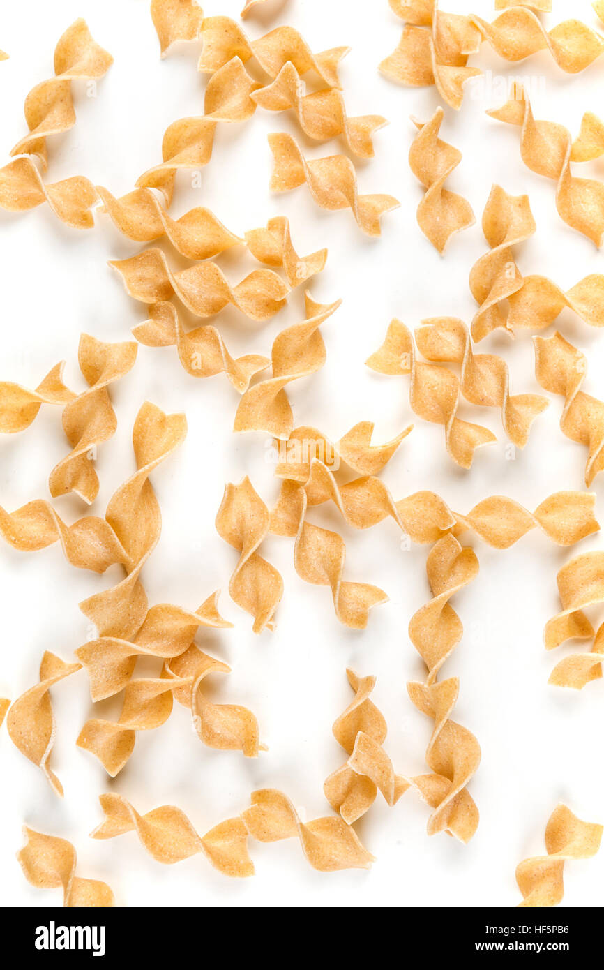 Whole wheat egg noodles isolated on a white background Stock Photo Alamy