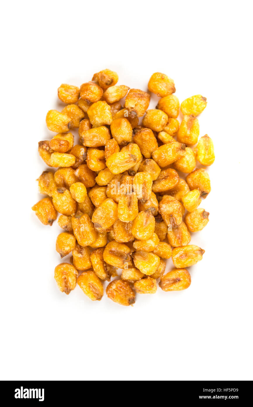 Roasted salted corn nuts isolated on a white background Stock Photo Alamy